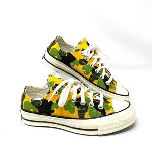 Converse Chuck 70 Low Canvas Camo Yellow Green Sneakers Women's Sizes 164408C